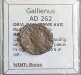 #i316# Roman Antoninianus coin of Gallienus from 262 AD