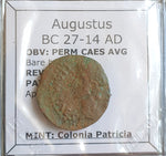 #o905# Roman provincial bronze coin of Augustus from BC 27-14 AD (Spain)