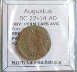 #o905# Roman provincial bronze coin of Augustus from BC 27-14 AD (Spain)