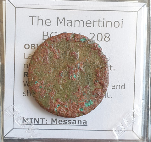 #o403# Anonymous Sicilian Greek coin from Messana (The Mamertinoi), 211-208 BC