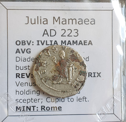 #K352# Roman silver fouree denarius coin of Julia Mamaea from 223 AD