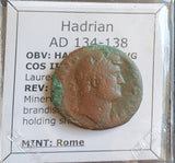 #o940# Roman Bronze Ae As coin of  Hadrian from 134-138 AD