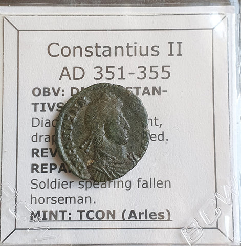 #P007# Roman Bronze coin issued by Constantius II from 351-355 AD