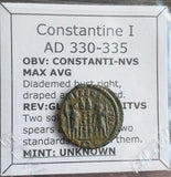 #P012# Roman Bronze coin issued by Constantine II from 330-335 AD