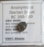 #o901# Anonymous Iberian Greek City Issue Bronze Coin of Ebusus (Ibiza) from 300-200 BC