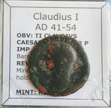 #o741# Roman Ae As coin of Claudius I from 41-42 AD