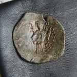 #M334# Byzantine Trachy coin of Isaac II from 1185-1195 AD (Constantinople)