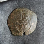 #M334# Byzantine Trachy coin of Isaac II from 1185-1195 AD (Constantinople)