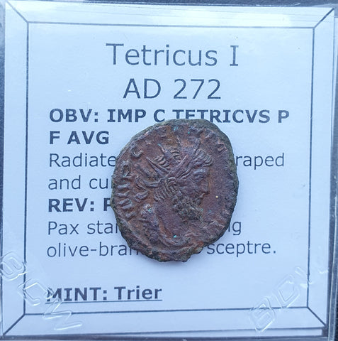 #P104# Roman Antoninianus coin of Tetricus I from 272 AD