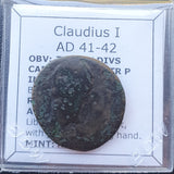 #p116# Roman Ae As coin of Claudius I from 41-42 AD