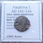 #p107# Roman fouree denarius coin of Faustina I from 141-146 AD