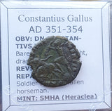 #e229# Roman bronze coin issued by Constantius Gallus from 351-354 AD