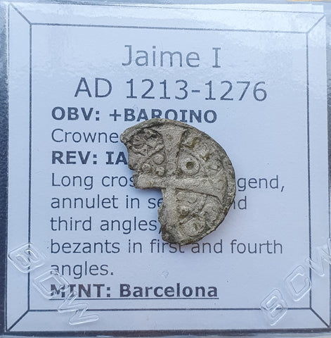 #p146# Spanish Castile silver obol coin of James I from 1213-1276 AD