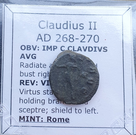 #k062# Roman Antoninianus coin of Claudius II from 268-270 AD (Virtus)