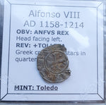 #o881# Spanish Castile dinero coin of Alfonso VIII from 1158-1214 AD