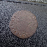 #p016# French copper double tournois coin of Henry III from 1579-1580 AD