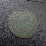 #p017# French copper double tournois coin of Charles II from 1642 AD