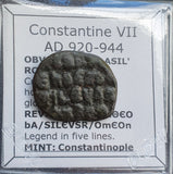 #M844# Rare Byzantine Follis coin of Constantine VII from 920-944 AD