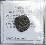 #N689# Spanish copper Cornado coin of Philip II from 1556-1598 AD