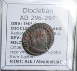 #o915# Roman Antoninianus coin of Diocletian from 296-297 AD