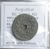 #N270# Roman provincial bronze coin of Augustus from BC 27-14 AD (Spain)