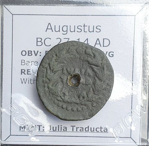 #N270# Roman provincial bronze coin of Augustus from BC 27-14 AD (Spain)