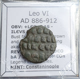#g408# Byzantine Follis coin of Leo VI from 886-912 AD