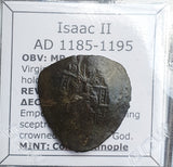 #M335# Byzantine Trachy coin of Isaac II from 1185-1195 AD (Constantinople)