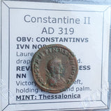 #k112# Roman Bronze coin issued by Constantine II from 319 AD