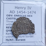 #P162# Spanish Blanca coin of Henry IV from 1454-1474 AD
