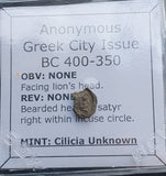 #P228# Anonymous silver Greek city issue coin from uncertain Cilician Mint 400 BC