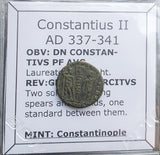 #o863# Roman Bronze coin issued by Constantius II from 337-341 AD