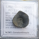 #P203# Byzantine Trachy coin from Latin Occupation of Constantinople 1204-1261