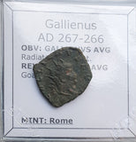 #P209# Roman Antoninianus coin of Gallienus from 267-268 AD