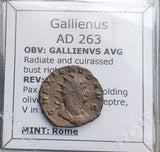 #J321# Roman Antoninianus coin of Gallienus from 260-268 AD (Pax)