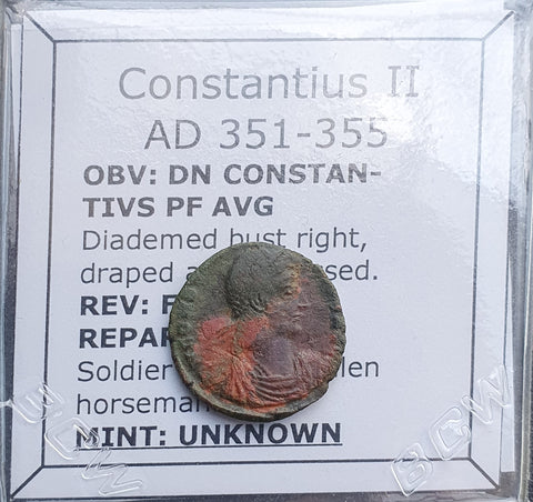 #o826# Roman Bronze coin issued by Constantius II from 351-355 AD