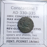 #o862# Roman Bronze coin issued by Constantine I from 330-335 AD