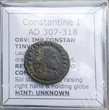 #o866# Roman Follis Bronze coin issued by Constantine I from 307-318 AD
