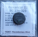 #d792# Greek bronze ae16 coin from Macedonian King Alexander III from 336-323 BC