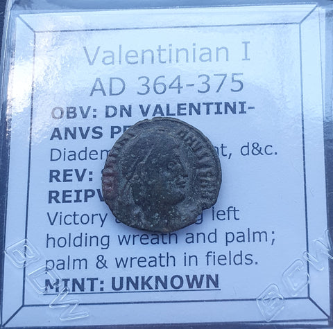 #P266# Roman Bronze coin issued by Valentinian I from 364-375 AD
