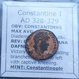#P249# Roman Follis Bronze coin issued by Constantine I from 328-329 AD
