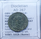 #P259# Roman Antoninianus coin of Diocletian from 287 AD