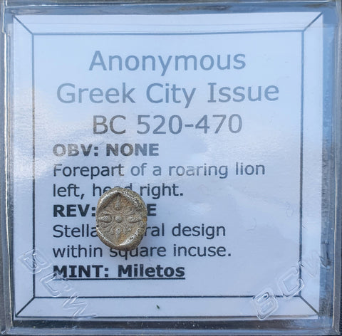 #j158# Anonymous silver Greek city issue coin from Miletos 520-470 BC