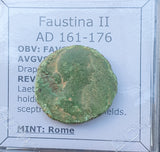 #p303# Roman bronze Sestertius coin of Faustina II from 161-176 AD