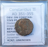 #p293# Roman Bronze coin issued by Constantius II from 351-355 AD