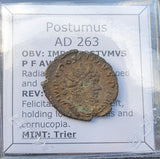#P287# Roman bronze Antoninianus coin of Postumus from 263 AD