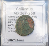 #k238# Roman Antoninianus coin of Gallienus from 267-268 AD (Doe)