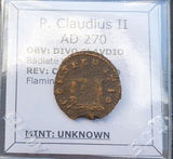 #p286# Roman posthumous Antoninianus coin of Claudius II from 270 AD