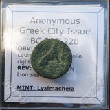 #k502# Anonymous Greek City Issue Bronze Coin of Lysimacheia from 309-220 BC