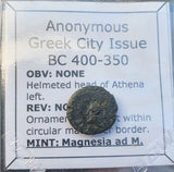 #g192# Anonymous bronze Geek city issue coin Magnesia ad Maeandrum 400-350 BC